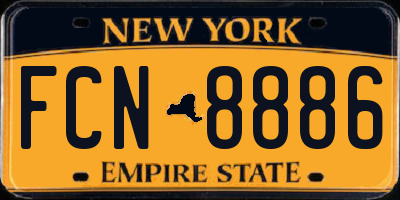 NY license plate FCN8886