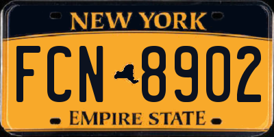NY license plate FCN8902