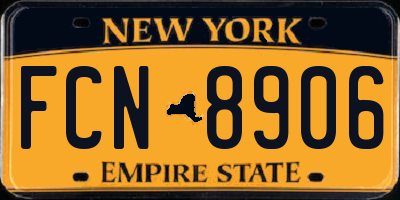 NY license plate FCN8906