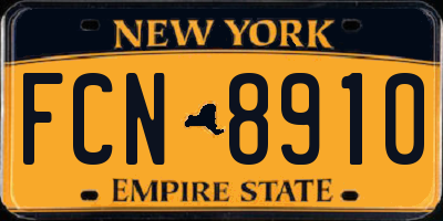 NY license plate FCN8910