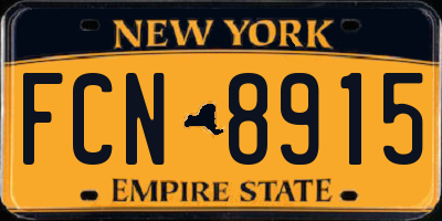 NY license plate FCN8915