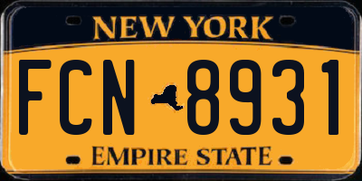 NY license plate FCN8931