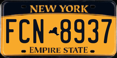 NY license plate FCN8937
