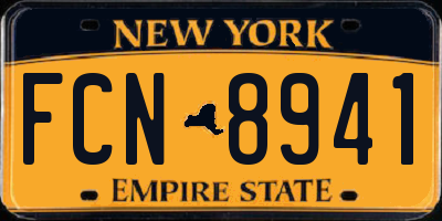 NY license plate FCN8941
