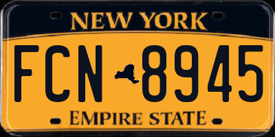 NY license plate FCN8945