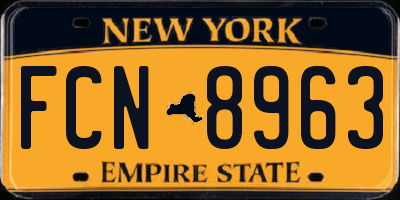 NY license plate FCN8963