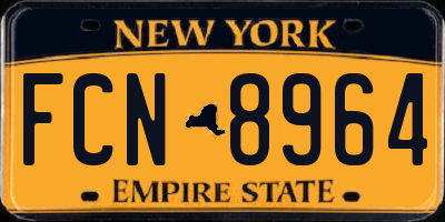 NY license plate FCN8964