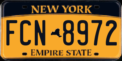 NY license plate FCN8972