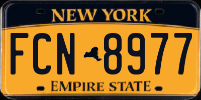 NY license plate FCN8977