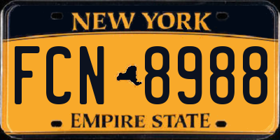NY license plate FCN8988