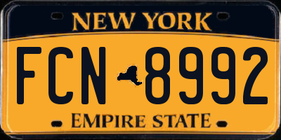 NY license plate FCN8992