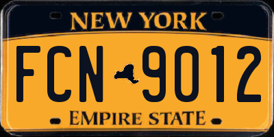 NY license plate FCN9012