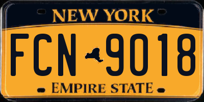 NY license plate FCN9018