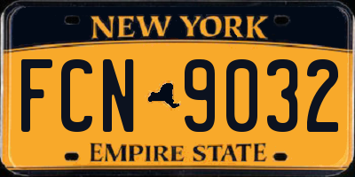 NY license plate FCN9032
