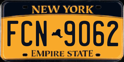 NY license plate FCN9062