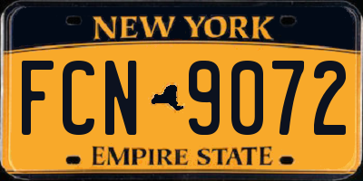 NY license plate FCN9072