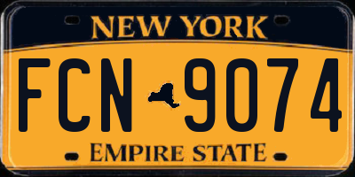 NY license plate FCN9074