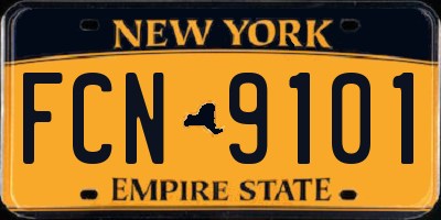NY license plate FCN9101