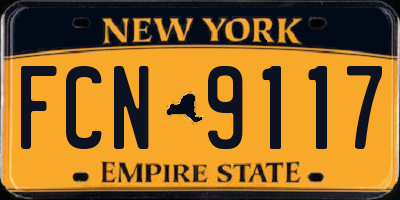 NY license plate FCN9117