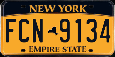 NY license plate FCN9134