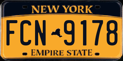 NY license plate FCN9178