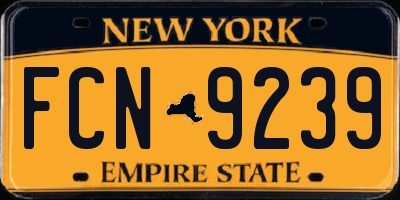 NY license plate FCN9239