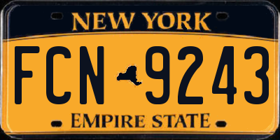 NY license plate FCN9243
