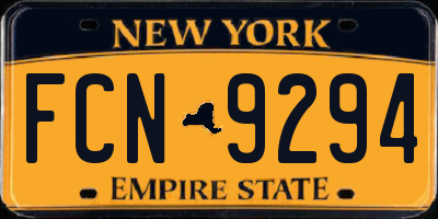 NY license plate FCN9294