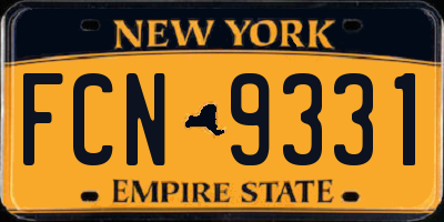 NY license plate FCN9331