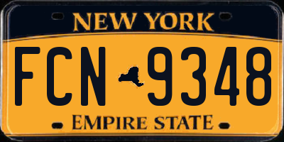 NY license plate FCN9348