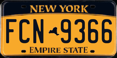 NY license plate FCN9366