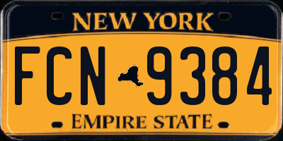 NY license plate FCN9384