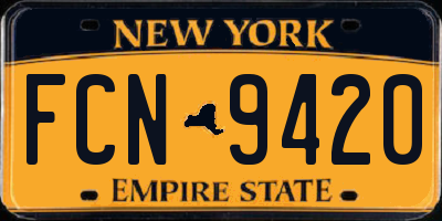 NY license plate FCN9420
