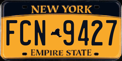 NY license plate FCN9427