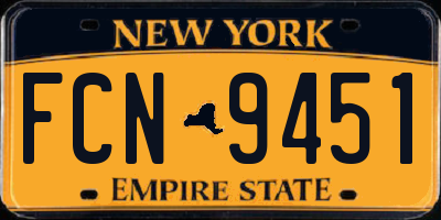 NY license plate FCN9451