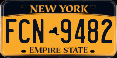NY license plate FCN9482