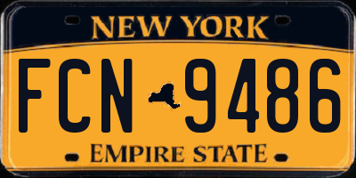 NY license plate FCN9486