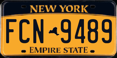NY license plate FCN9489