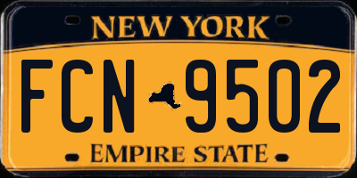 NY license plate FCN9502