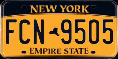 NY license plate FCN9505