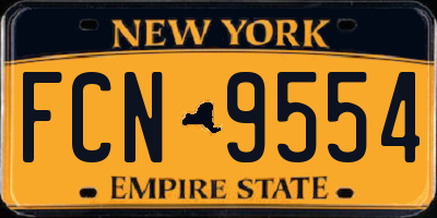 NY license plate FCN9554