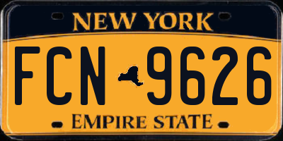 NY license plate FCN9626