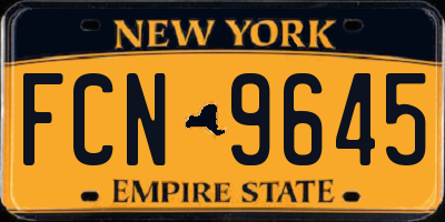 NY license plate FCN9645