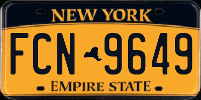 NY license plate FCN9649