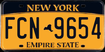 NY license plate FCN9654