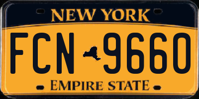 NY license plate FCN9660