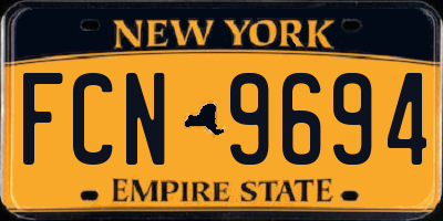 NY license plate FCN9694