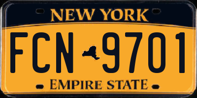 NY license plate FCN9701