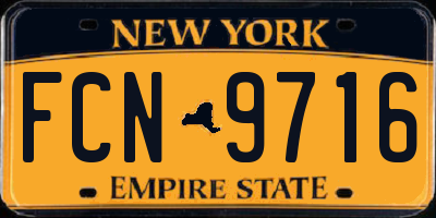 NY license plate FCN9716