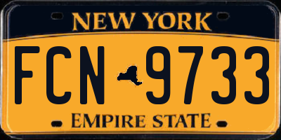 NY license plate FCN9733